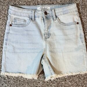 Judy Blue Light Blue Frayed Hem Shorts